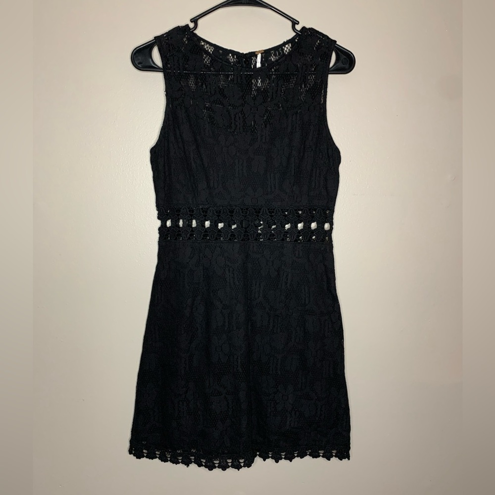 Free People Black Lace Eyelet Dress